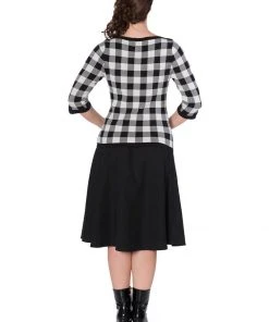 Banned Check Me 40's Jumper Top Black