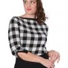 Banned Check Me 40's Jumper Top Black