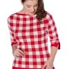 Banned Check Me 40's Jumper Top Red New In
