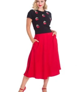 Banned Cherry Berry 50's Jumper Black New In
