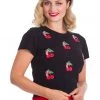 Banned Cherry Berry 50's Jumper Black New In