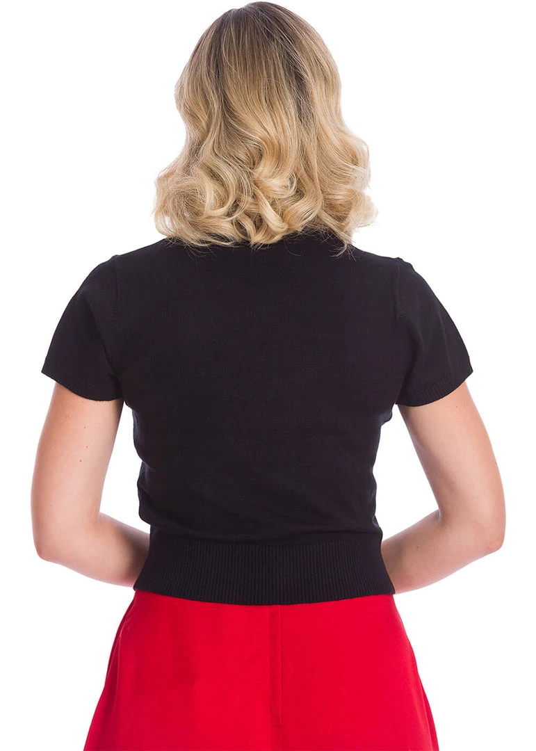 Banned Cherry Berry 50's Jumper Black New In
