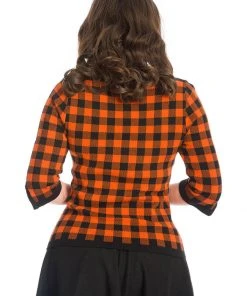 Banned Houndstooth 60's Jumper Orange Color