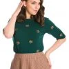 Banned Camera Snap 50's Jumper Green New In