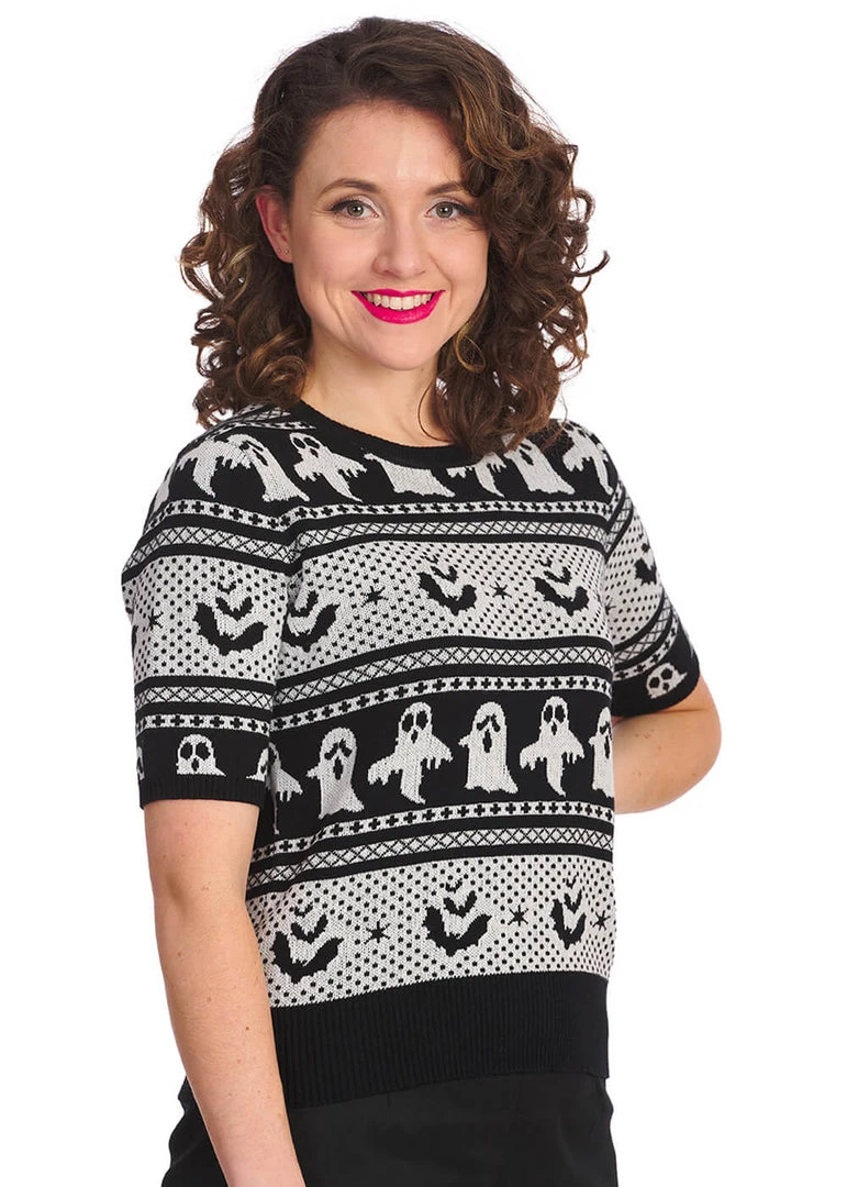 Banned Ghost Delight 50's Jumper White