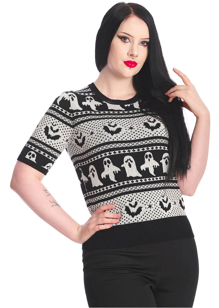 Banned Ghost Delight 50's Jumper White
