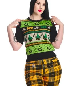 Banned Spooky Boo 50's Jumper Black New In