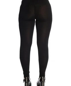 New In Banned Space Cat Leggings Black