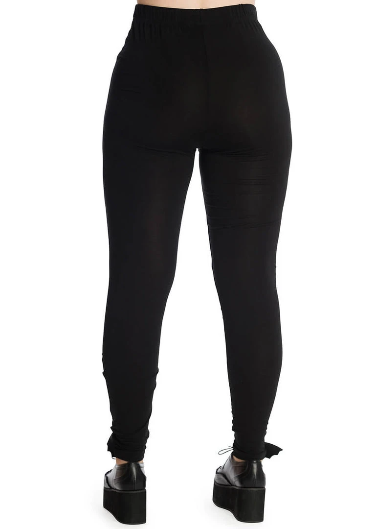Banned Ishtar Skeleton Rose Leggings Black