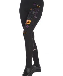 New In Banned Spell On Me Cat Leggings Black