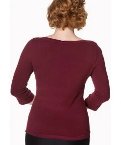 Banned Addicted 50's Sweater Burgundy Red New In