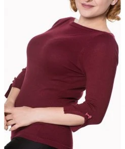 Banned Addicted 50's Sweater Burgundy Red New In