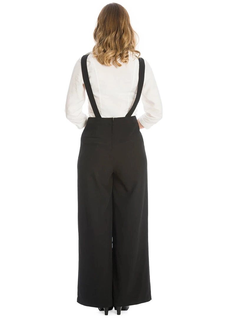 New In Banned Day Dreaming 40's Dungarees Black
