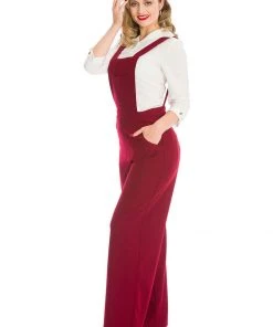 New In Banned Day Dreaming 40's Dungarees Burgundy