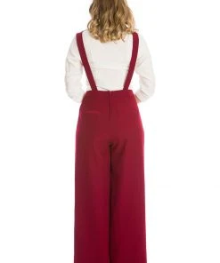 New In Banned Day Dreaming 40's Dungarees Burgundy