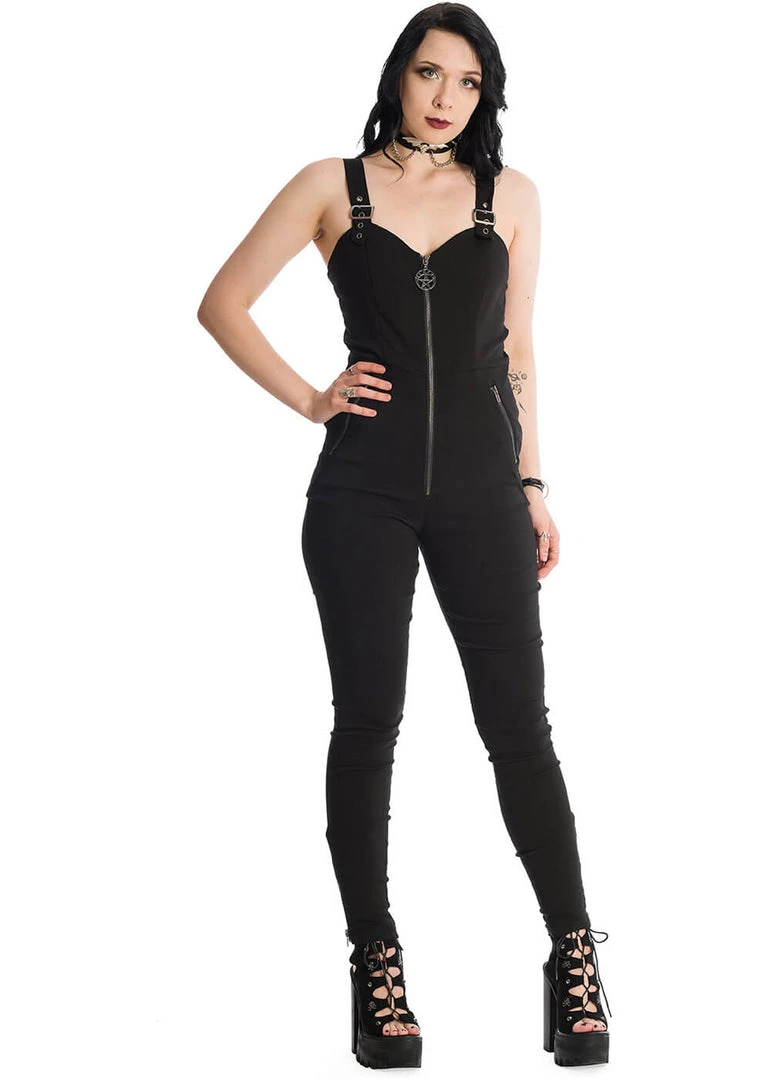 New In Banned Dolores 80's Jumpsuit Black