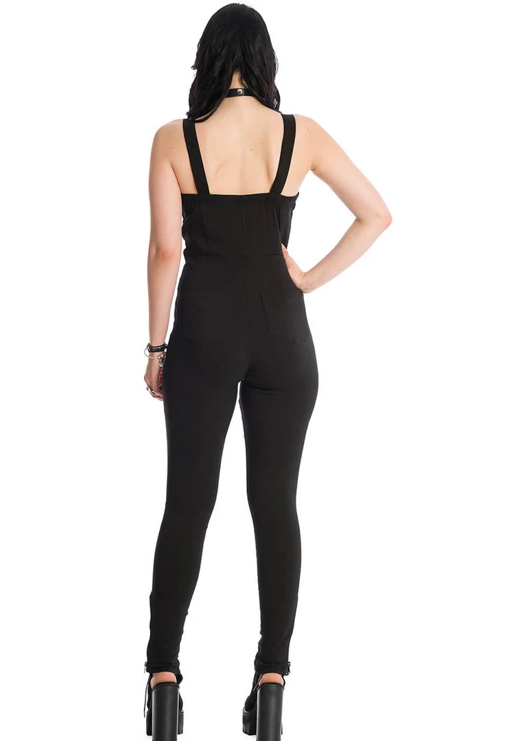 New In Banned Dolores 80's Jumpsuit Black