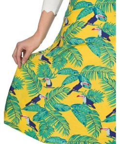 Banned Toucan All Over 50's A-Line Skirt Yellow