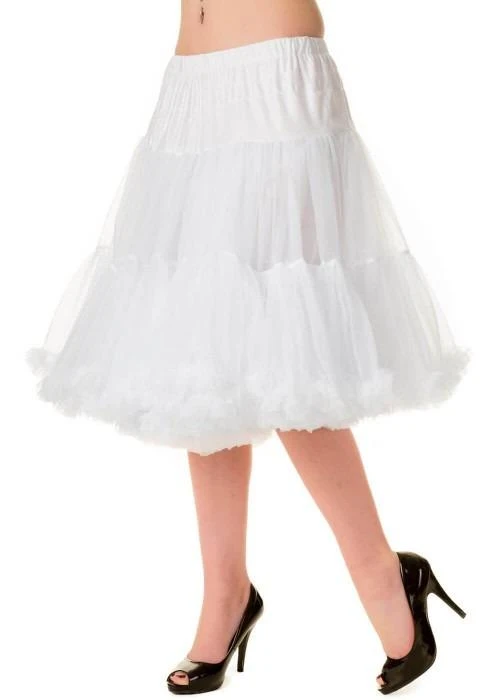 New In Banned 50's Petticoat Knee Length White