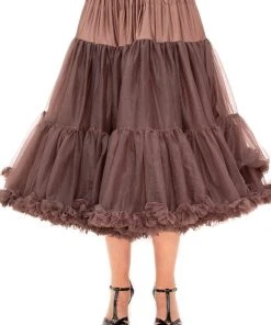 Banned 50's Petticoat Long Chocolate Brown New In