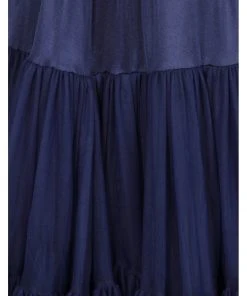 New In Banned 50's Petticoat Long Night Blue