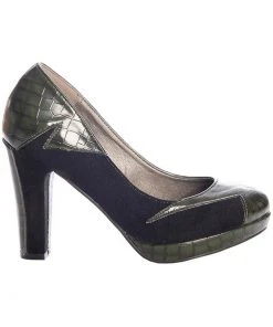 Banned Bloom At Night 60's Pumps Green Black New In