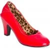 Banned Bettylou Heart 50's Patent Heels Red New In