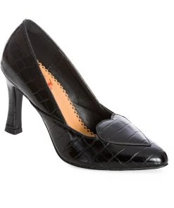 Banned Winter Romance Heart 60's Pumps Black