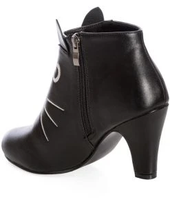 Banned Wild Thing Cat 50's Ankle Boots Black