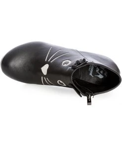 Banned Wild Thing Cat 50's Ankle Boots Black