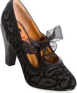 Banned Uptown Girl Leopard 40's Pumps Black
