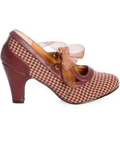 New In Banned Uptown Girl Check 40's Pumps Brown