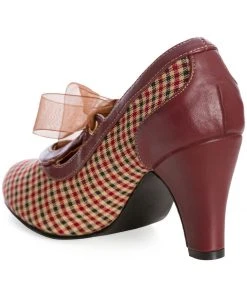 New In Banned Uptown Girl Check 40's Pumps Brown