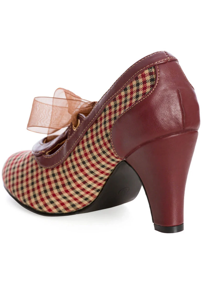 New In Banned Uptown Girl Check 40's Pumps Brown