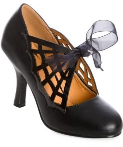 Banned Twilight Time Spiderweb 50's Pumps Black New In
