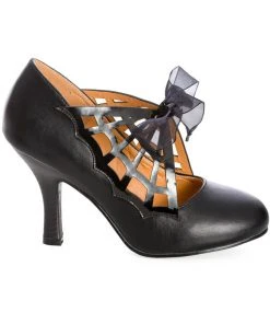 Banned Twilight Time Spiderweb 50's Pumps Black New In