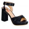 New In Banned Escapism Cameron 70's Sandals Pumps Black