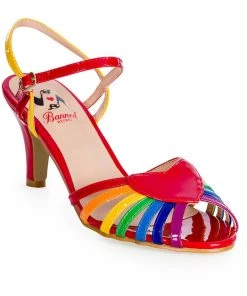 New In Banned Fantasy April Rainbow Sandals Pumps Red