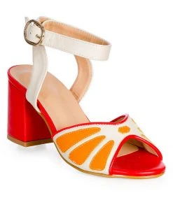 Banned Juicy Lee Orange 50's Sandals Orange New In
