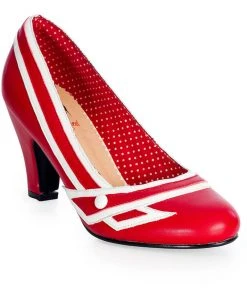 New In Banned Nautical Kelly Lee Sailor 50's Pumps Red