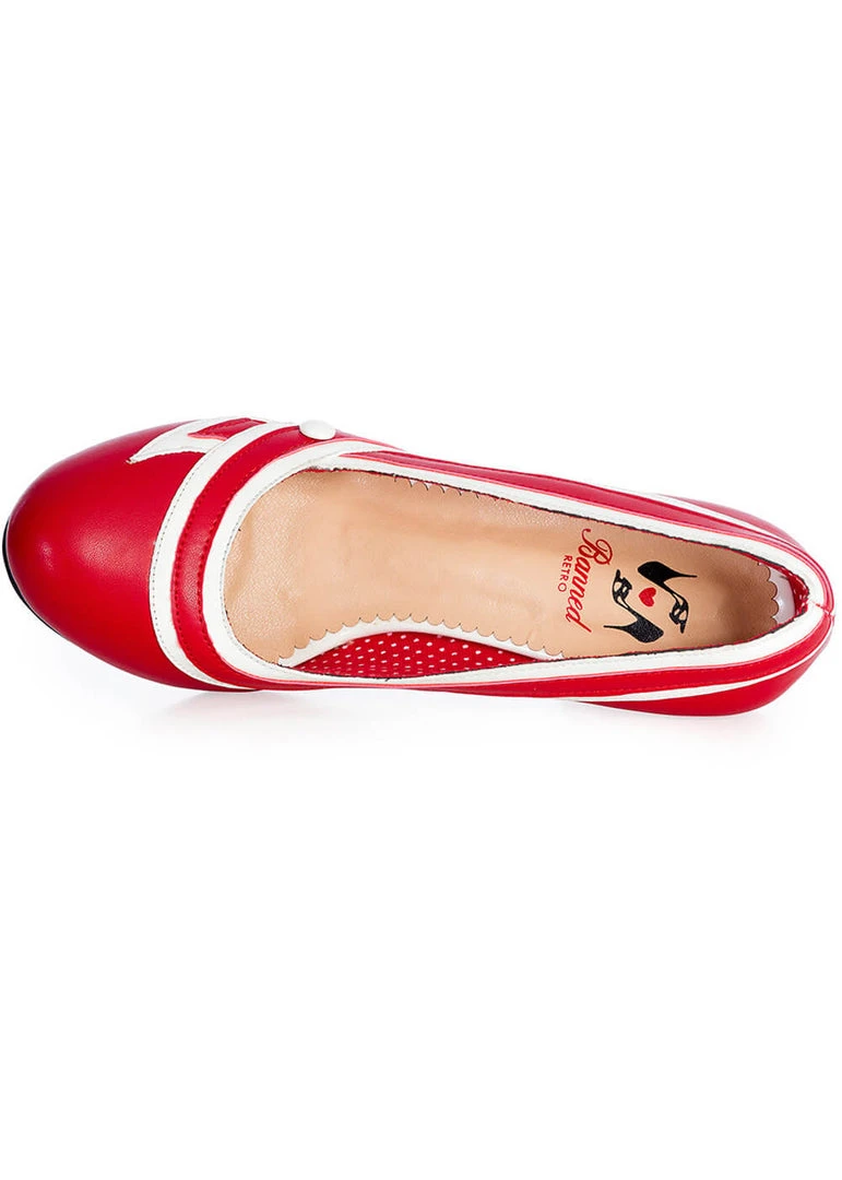 New In Banned Nautical Kelly Lee Sailor 50's Pumps Red