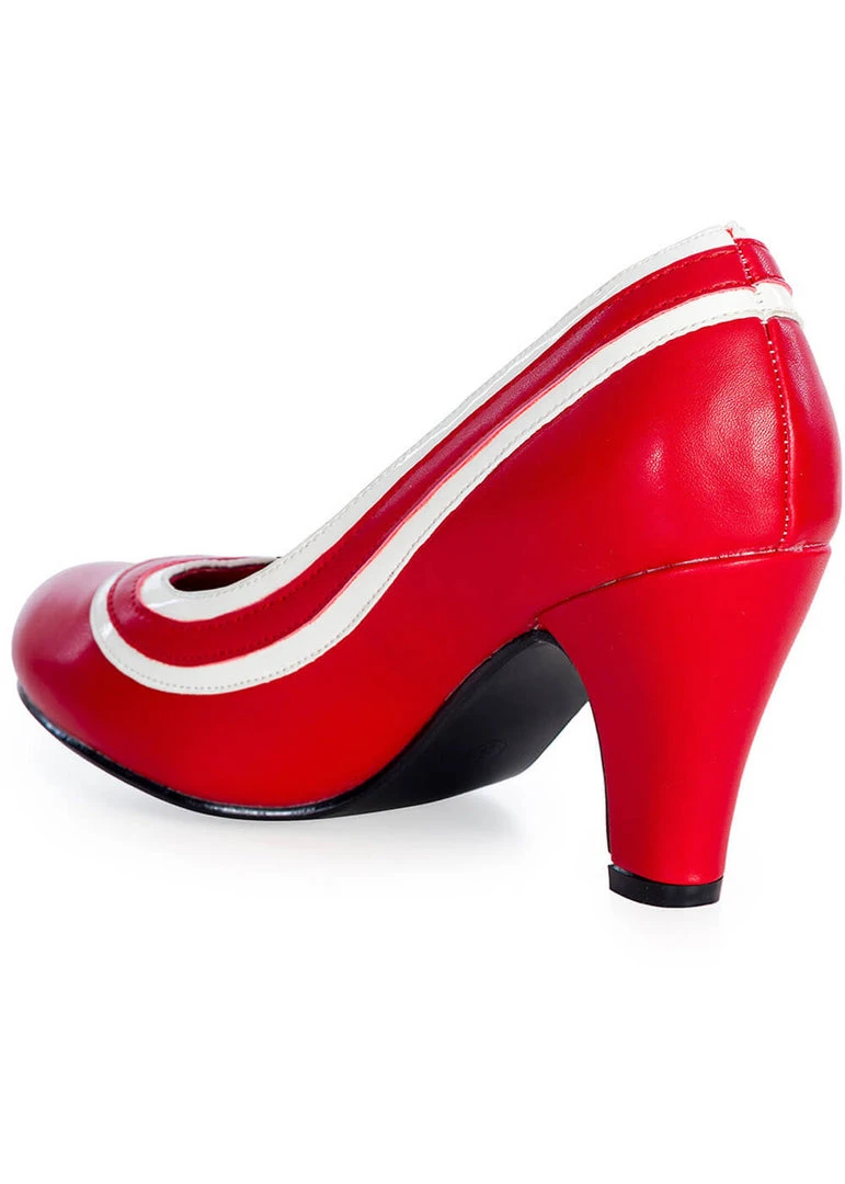 New In Banned Nautical Kelly Lee Sailor 50's Pumps Red