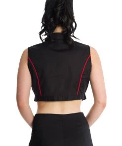 Banned Death By Skull Cherry 50's Blouse Black