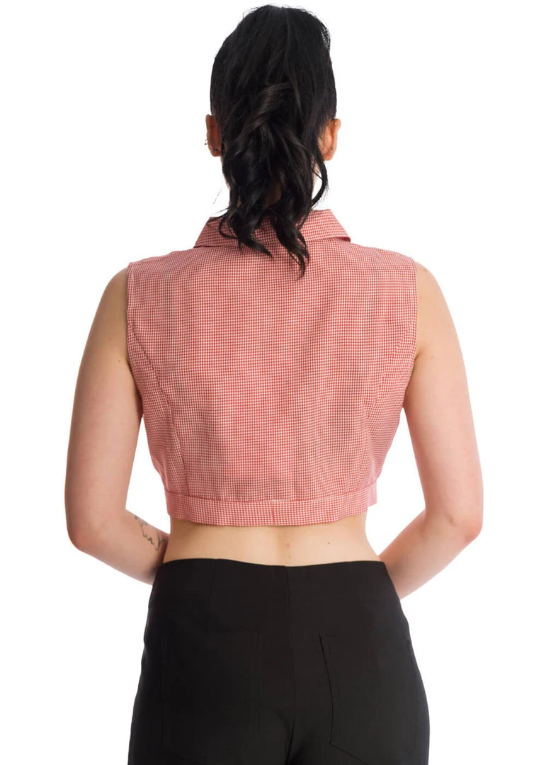 Banned Cherry Skull Up 50's Blouse Red New In