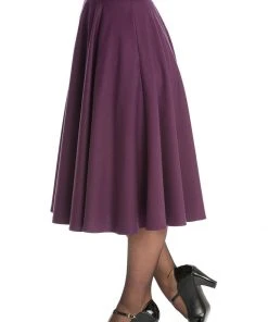 Banned Di Di 40's Swing Skirt Aubergine