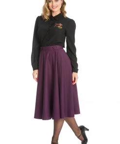 Banned Di Di 40's Swing Skirt Aubergine