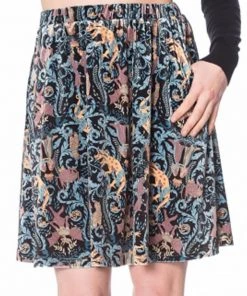 Banned Liberty Dragons Velvet 60's Skirt Black New In