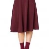 Banned Sophicated 40's Swing Skirt Aubergine Purple
