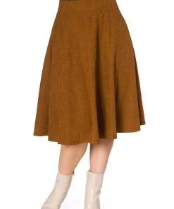 New In Banned Sophicated 50's Swing Skirt Brown