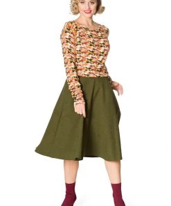 Banned Sophicated 50's Swing Skirt Green